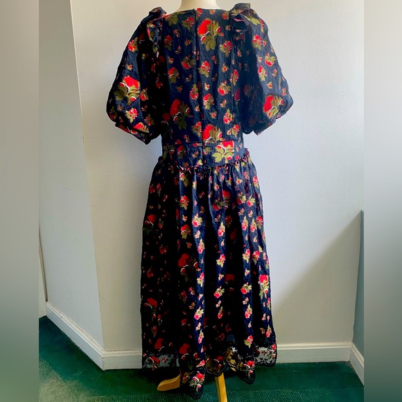 SOLD Simone Rocha x H&M black rose dress - Picture 2 of 5